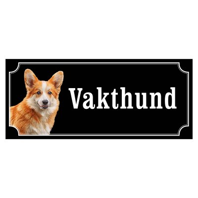 skylt klistermärke dekal welsh corgi varning för hunden gammaldags skylt fina hundskyltar hundskylt vakthund
