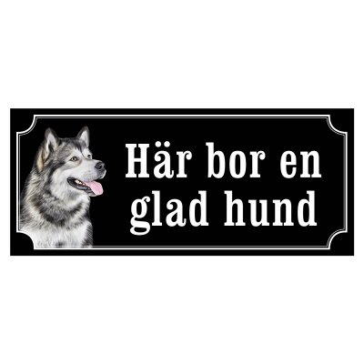 skylt klistermärke dekal alaskan malamute varning för hunden gammaldags skylt fina hundskyltar hundskylt glad hund