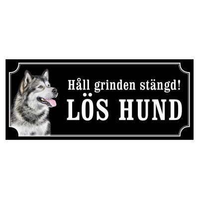skylt klistermärke dekal alaskan malamute varning för hunden gammaldags skylt fina hundskyltar hundskylt lös hund grindskylt gri