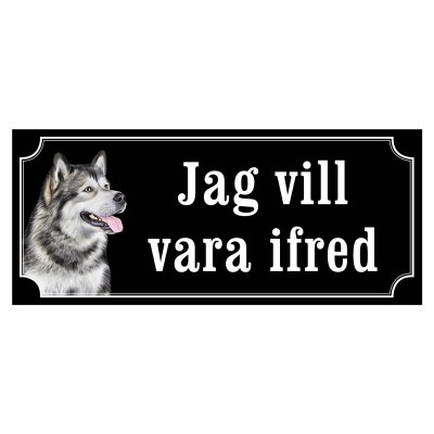 skylt klistermärke dekal alaskan malamute varning för hunden gammaldags skylt fina hundskyltar hundskylt ifred