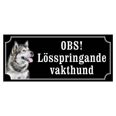 skylt klistermärke dekal alaskan malamute varning för hunden gammaldags skylt fina hundskyltar hundskylt lösspringandevakthund