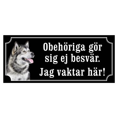 skylt klistermärke dekal alaskan malamute varning för hunden gammaldags skylt fina hundskyltar hundskylt obehöriga vaktskylt
