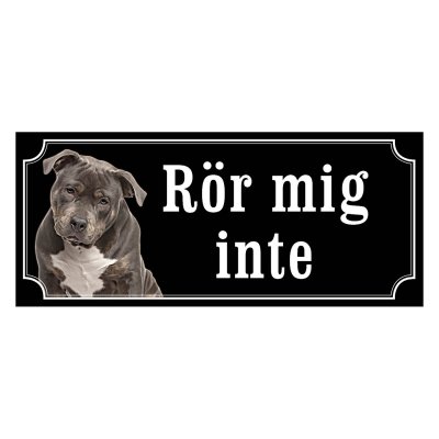American bully grå/vit gammaldags stil emaljskylt hund