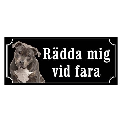 American bully grå/vit gammaldags stil emaljskylt hund
