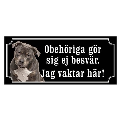 American bully grå/vit gammaldags stil emaljskylt hund