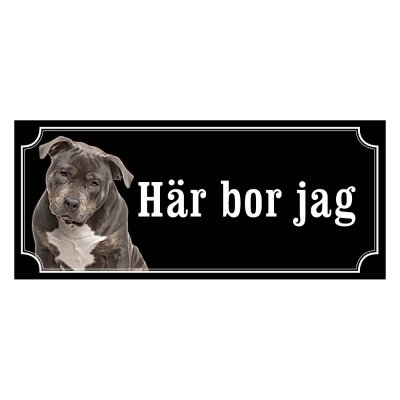 American bully grå/vit gammaldags stil emaljskylt hund