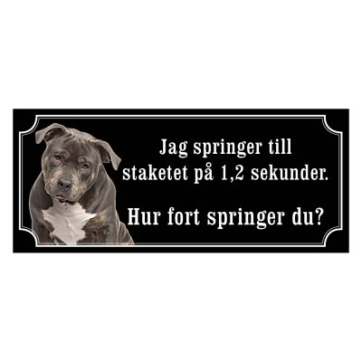 American bully grå/vit gammaldags stil emaljskylt hund