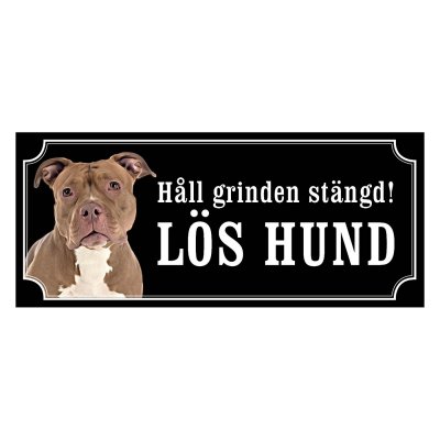American bully brun/vit gammaldags stil emaljskylt hund