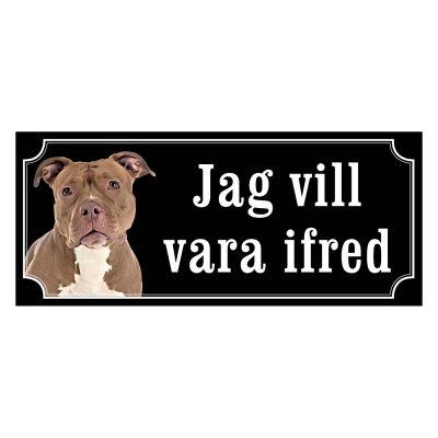American bully brun/vit gammaldags stil emaljskylt hund