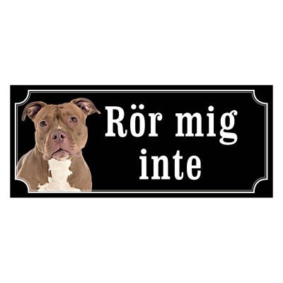 American bully brun/vit gammaldags stil emaljskylt hund