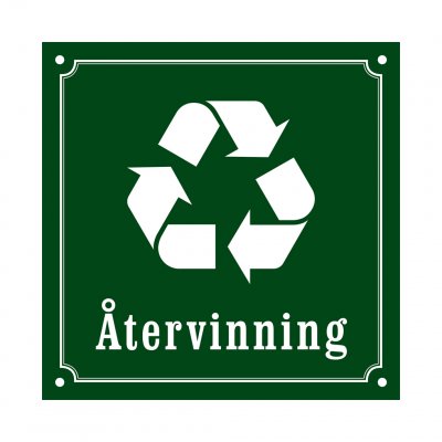 återvinning skylt i gammaldagsstil emalj
