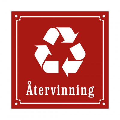 återvinning skylt i gammaldagsstil emalj