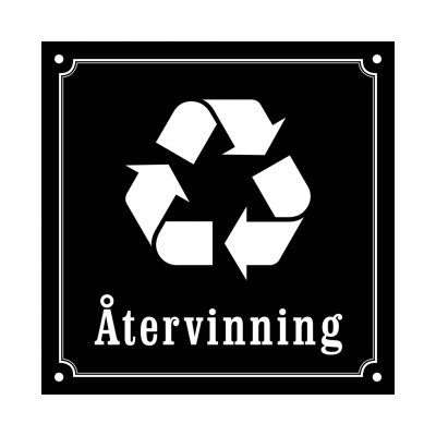 återvinning skylt i gammaldagsstil emalj