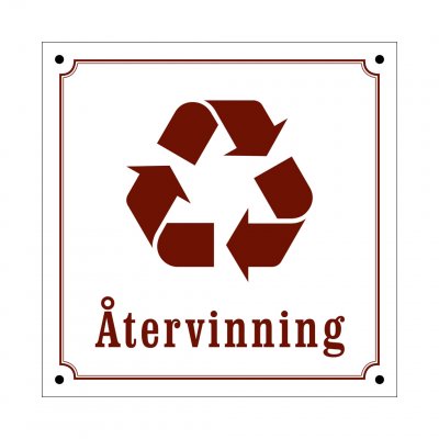 återvinning skylt i gammaldagsstil emalj