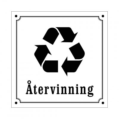 återvinning skylt i gammaldagsstil emalj