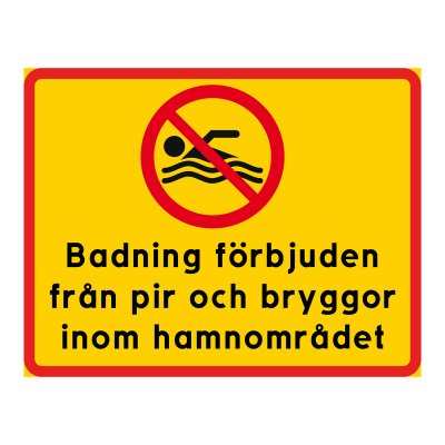 badning förbjuden i hamnområdet hamn skyltar hamn