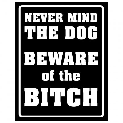 NEVER MIND THE DOG - BEWARE OF THE BITCH
