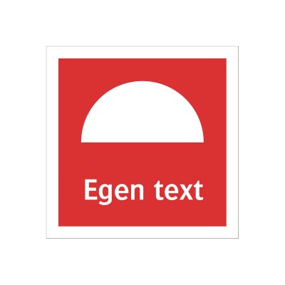 brandskylt brandredskapsskylt godkänd av arbetsmiljöverket pil höger egen text