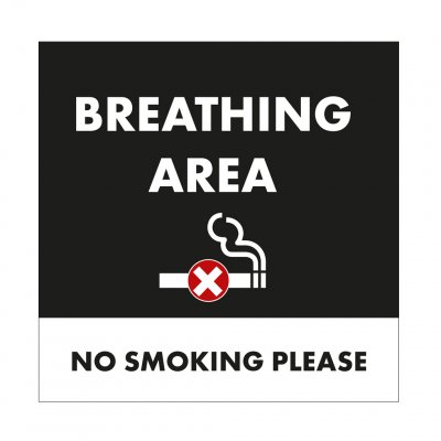 breathing area no smoking please rökning förbjuden