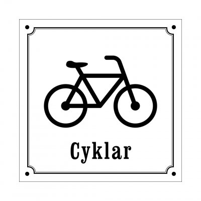 cyklar cykelparkering gammaldagsstil emalj