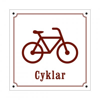 cyklar cykelparkering gammaldagsstil emalj