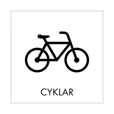 skylt cyklar parkering cyklar grafiskt snygg skylt