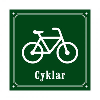 cyklar cykelparkering gammaldagsstil emalj