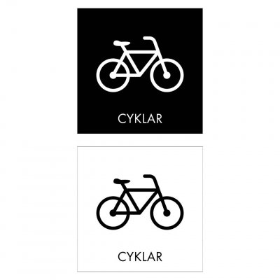 skylt cyklar parkering cyklar grafiskt snygg skylt