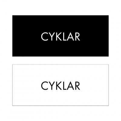 skylt cyklar grafisk stil bostadsrättsförening