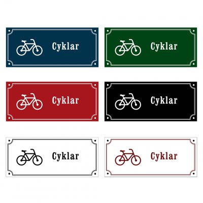 cyklar cykel skyltar gammaldags stil emalj