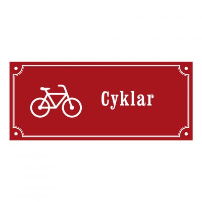 cyklar cykel skyltar gammaldags stil emalj