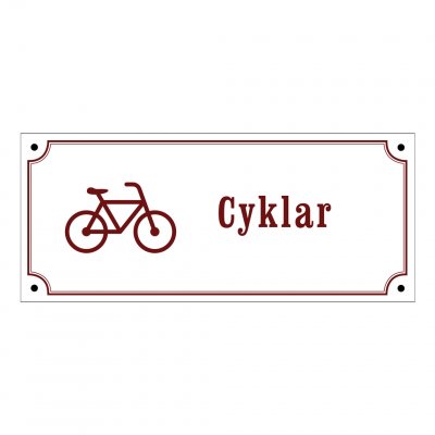 cyklar cykel skyltar gammaldags stil emalj