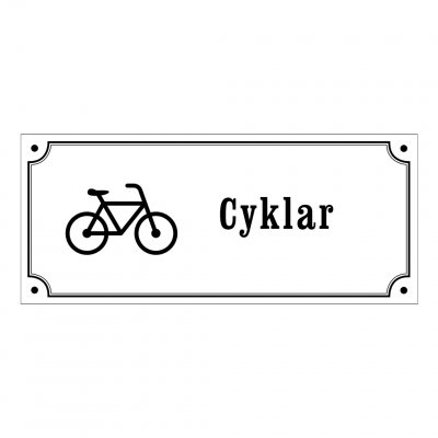 cyklar cykel skyltar gammaldags stil emalj