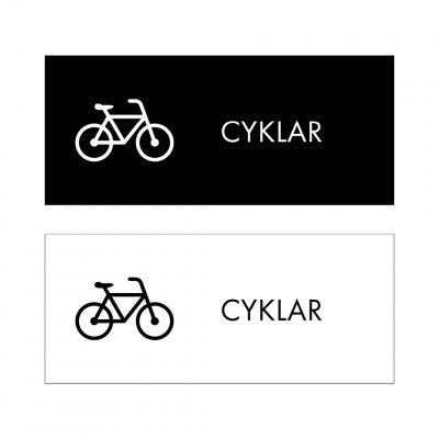 skylt cyklar grafisk stil bostadsrättsförening