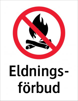 skylt eldningsförbud enligt standard iso