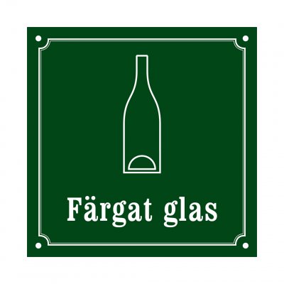 färgat glas skylt i gammaldagsstil emalj