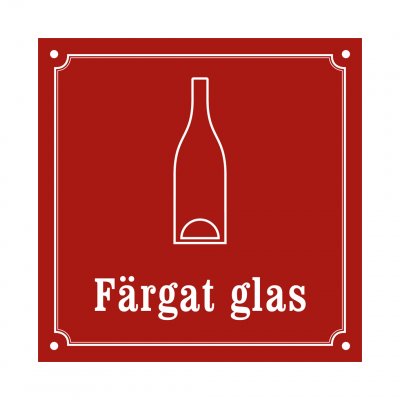 färgat glas skylt i gammaldagsstil emalj
