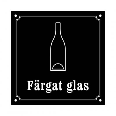 färgat glas skylt i gammaldagsstil emalj