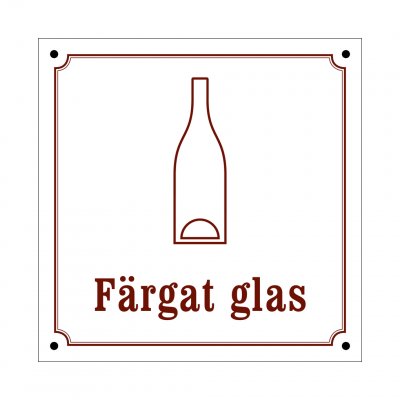 färgat glas skylt i gammaldagsstil emalj