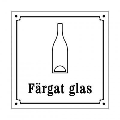 färgat glas skylt i gammaldagsstil emalj