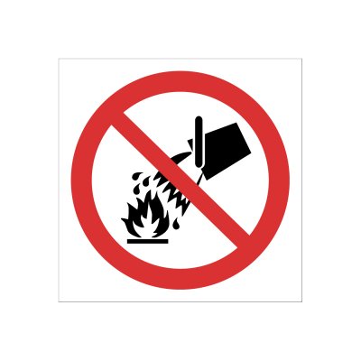 förbudsskylt arbetsmiljöskyltar får ej användas vatten på öppen eld