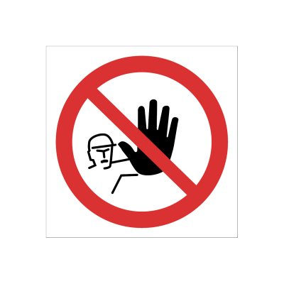 förbudsskylt arbetsmiljöskyltar ej vidröras