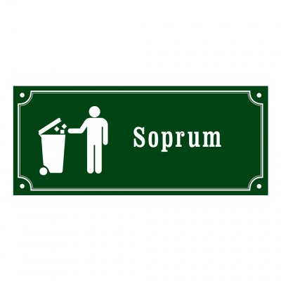 soprum skyltar gammaldags stil emalj