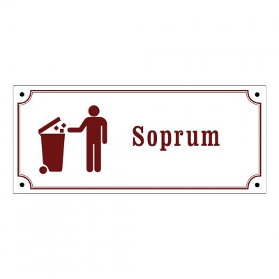 soprum skyltar gammaldags stil emalj