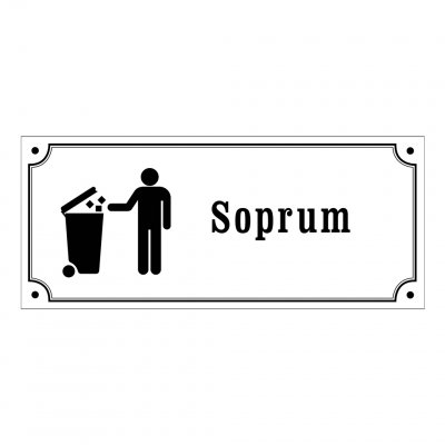soprum skyltar gammaldags stil emalj
