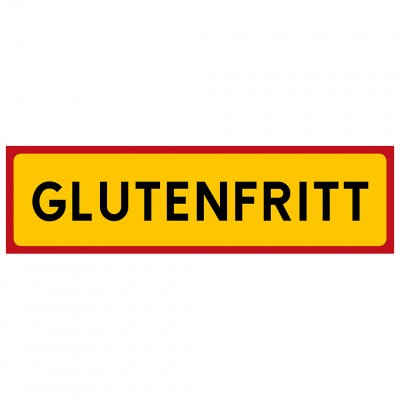 Gluten glutenfritt utan gluten skylt special kost skylt för mat