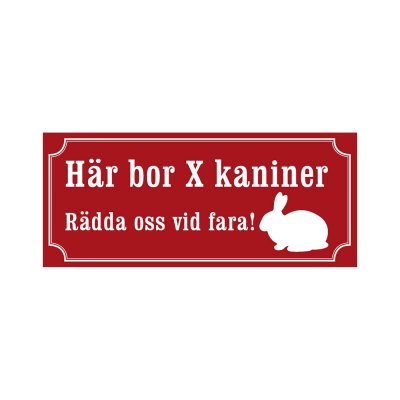 här bor 2 kaniner rädda oss vid fara att ha på dörren vid brand eller fara olycka