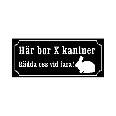 här bor 2 kaniner rädda oss vid fara att ha på dörren vid brand eller fara olycka