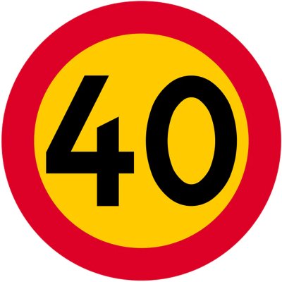 40 km hastighetsskylt privatpersoner