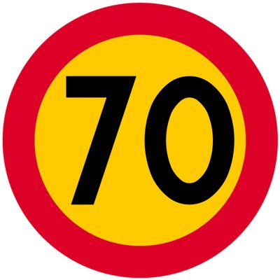 70 km hastighetsskylt privatpersoner
